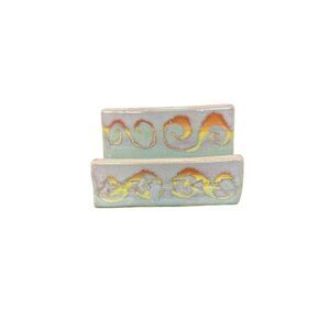 Business Card Holder Studio Art Pottery Glazed 2”x4”
